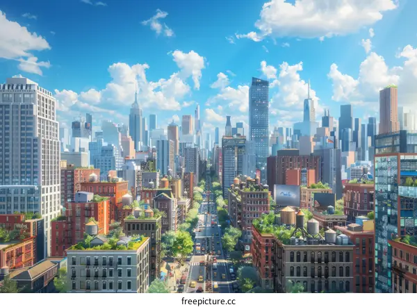 New York City Skyline Focusing on the Residential Architecture