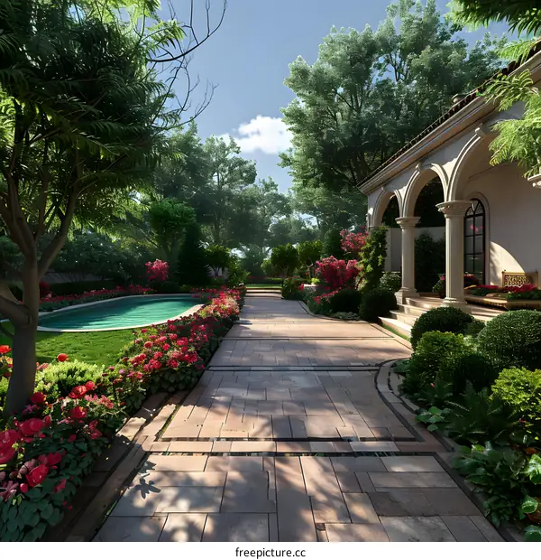 Luxury mansion with beautiful garden