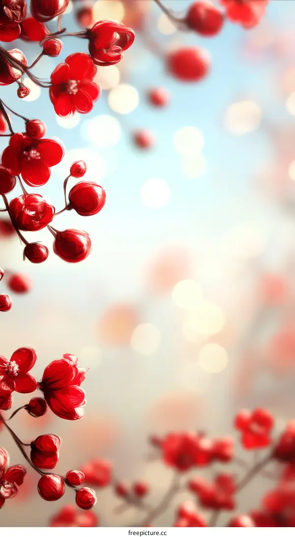 Beautiful Red Blossom Illustration Background