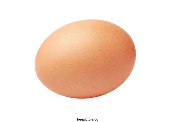[Transparent Background PNG]Single Brown Chicken Egg on White Background