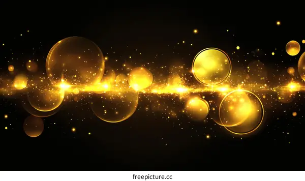 Golden Abstract Design with Sparkling Effects