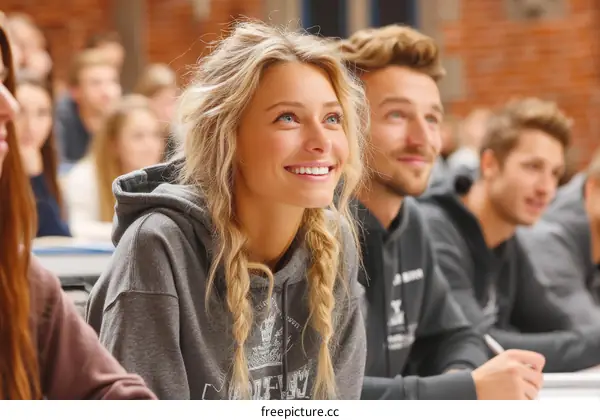 University Students Attending a Lecture