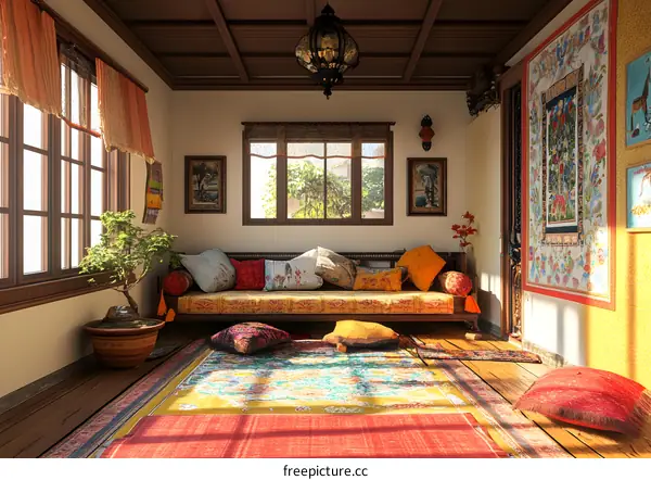 Oriental Style Living Room Interior Design