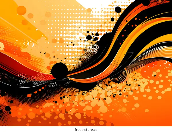 Orange and black abstract design