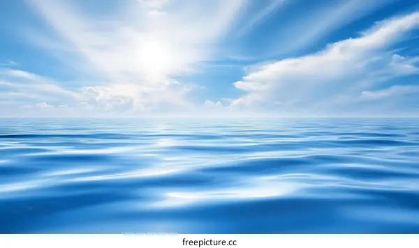 Peaceful Serenity of the Azure Sea and Sky