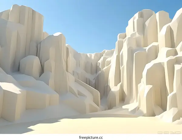 Abstract White Mountain Landscape Illustration