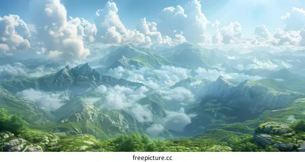 Majestic Mountain Scenery with Cloudscape