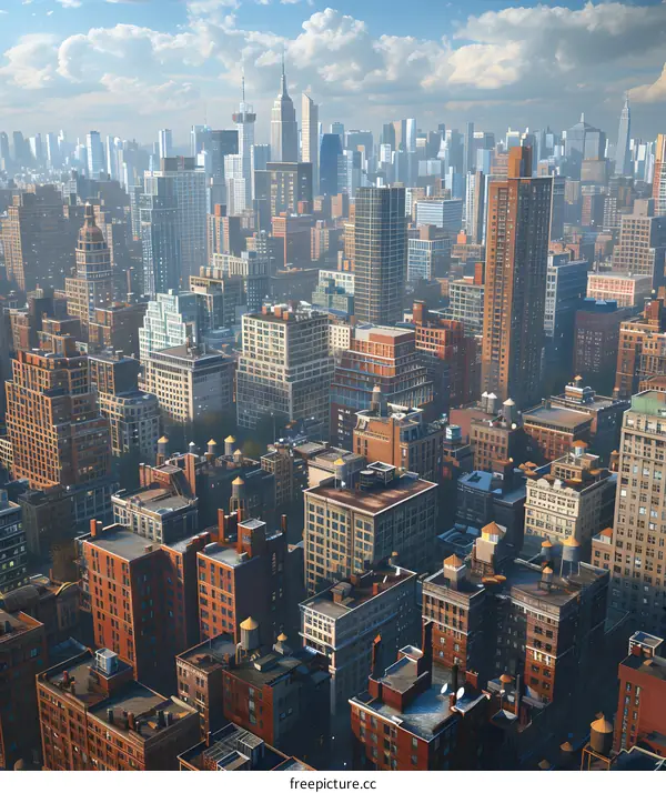 A dense cluster of skyscrapers in New York City.