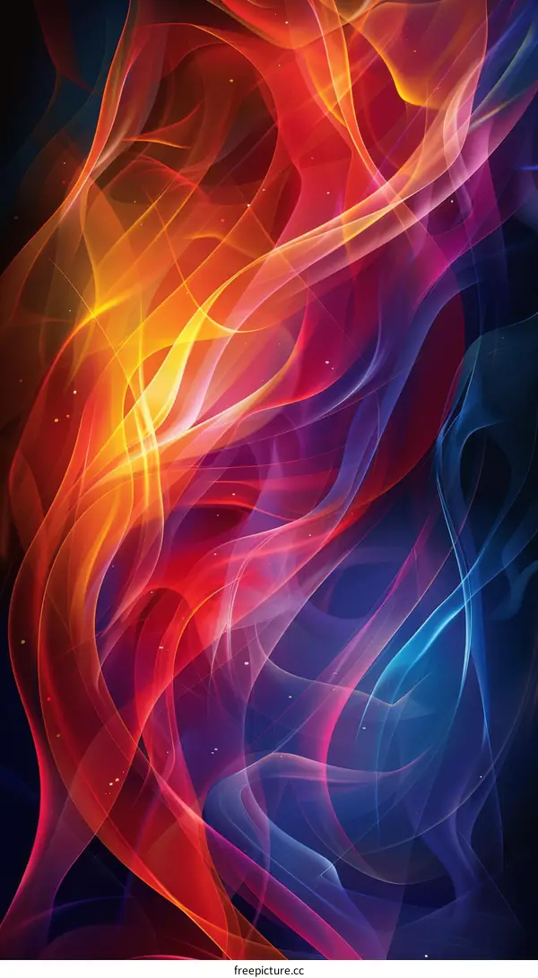 Abstract Colorful Flowing Lines Design