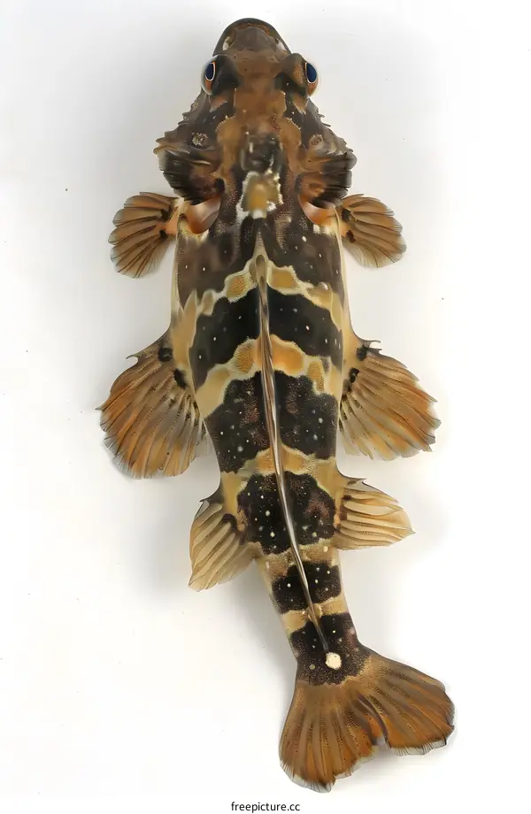 Striped Fish on White Background