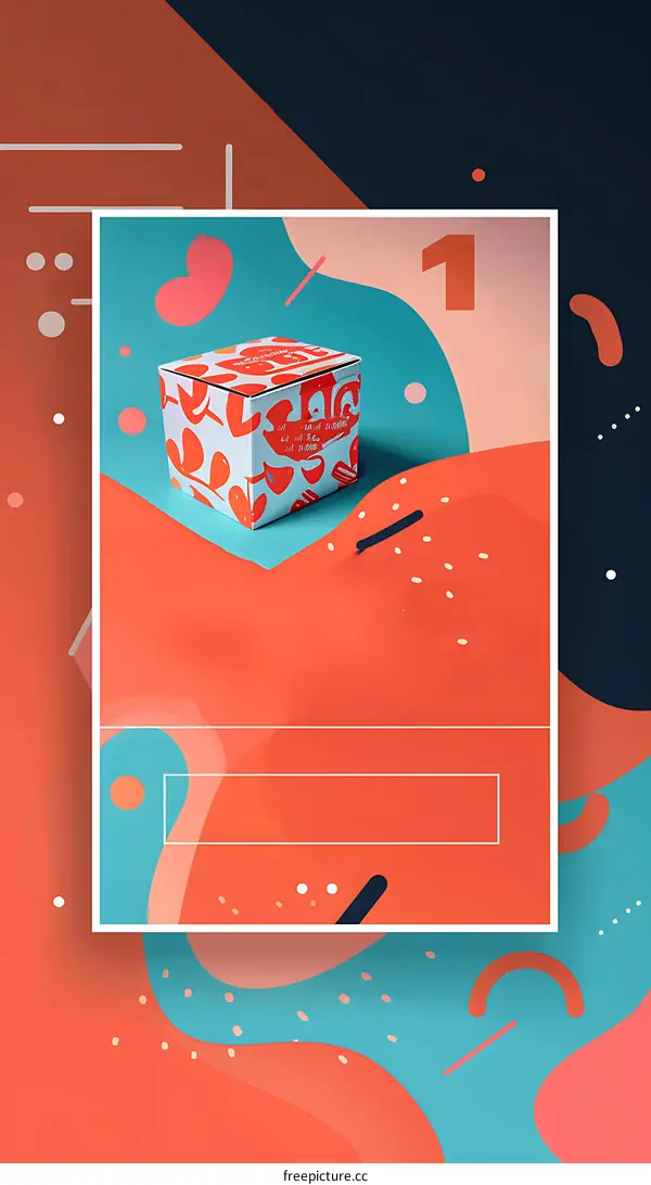 Colorful Abstract Design with Box and Text