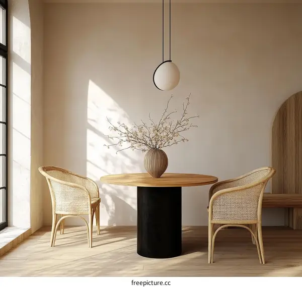 A Cozy Minimalist Dining Area Illustration