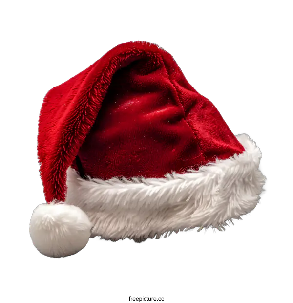 [Transparent Background PNG]Red and White Santa Hat on Grey Background