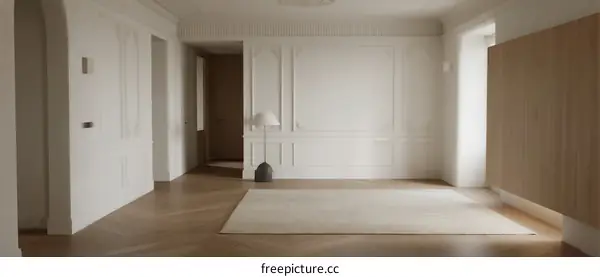 Modern and Minimalist Empty Room with Neutral Tones and Clean Lines