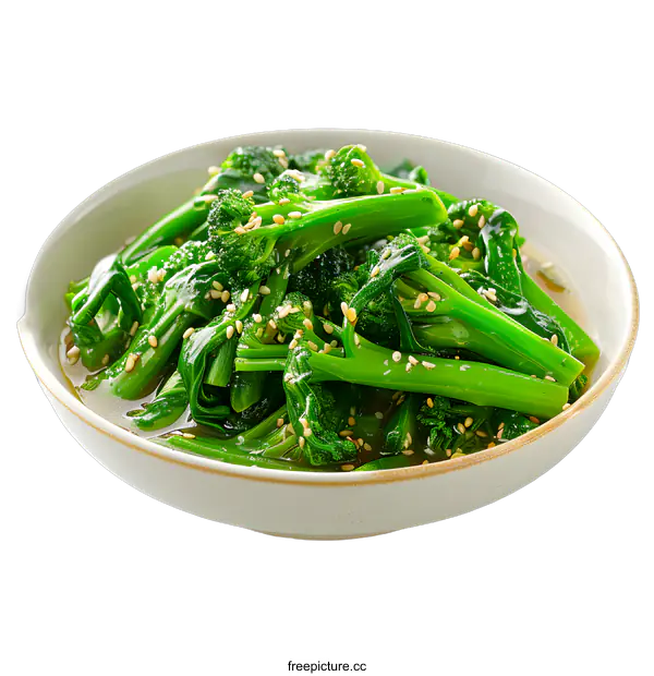 [Transparent Background PNG]boiled broccoli with sesame seeds