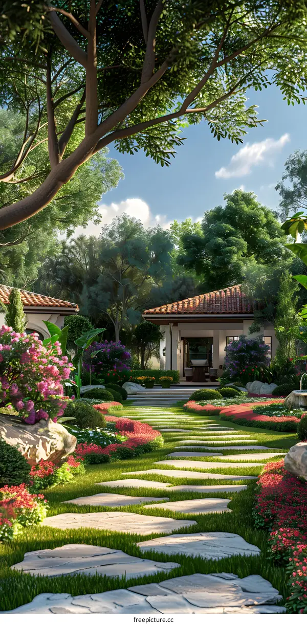 Pathway in a beautiful garden