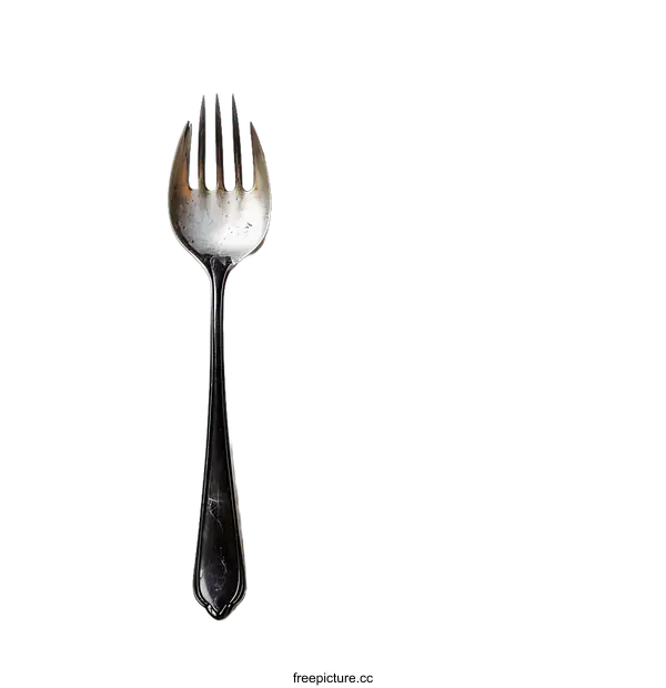 [Transparent Background PNG]Vintage Silver Fork on transparent background
