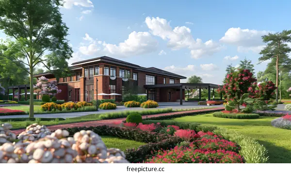 Beautiful Brick House with Lush Landscaping