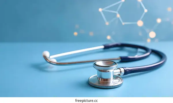 Medical Stethoscope on a Blue Background