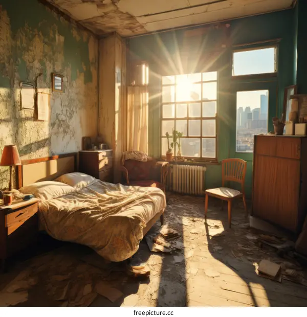 Sunlight Streams into a Desolate Bedroom
