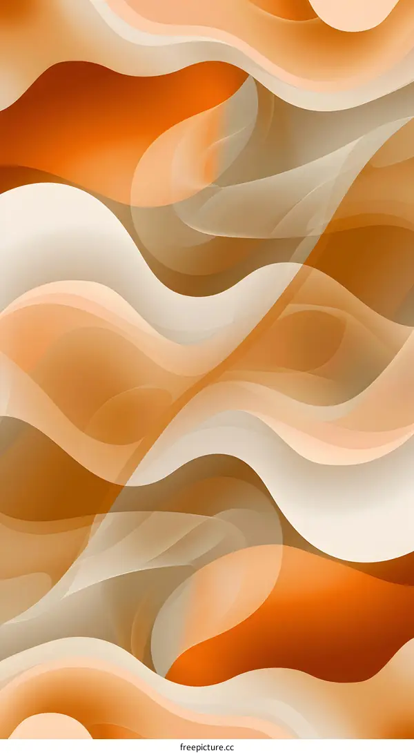 Abstract Orange And Brown Wave Pattern Background