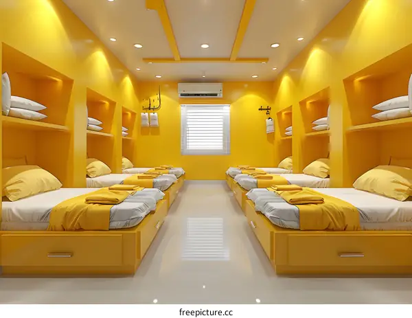 Yellow Dormitory Interior Design