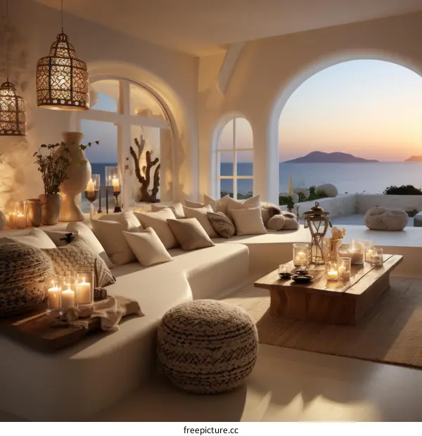 Modern coastal living room interior design