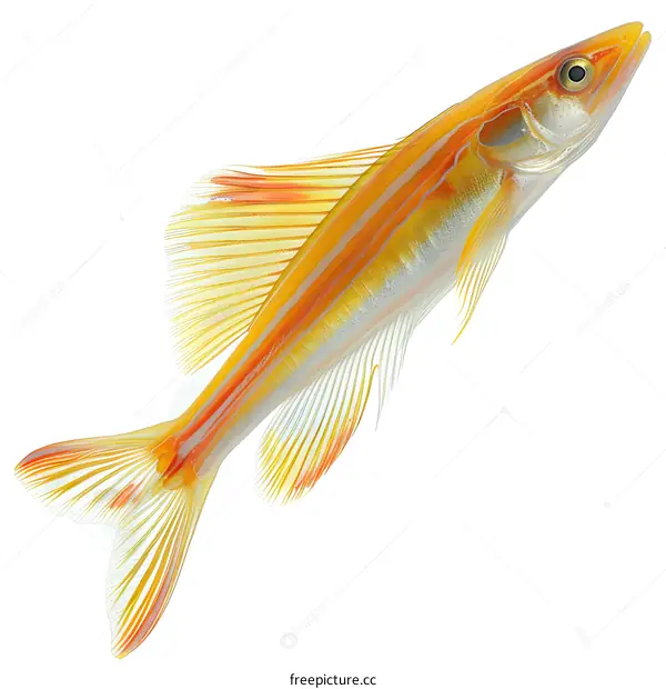 Orange Fish Isolated on White Background