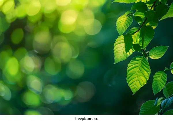 Green Leaves with Bokeh Background