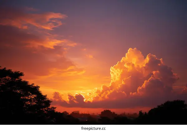 Stunning Sunset Sky with Dramatic Clouds