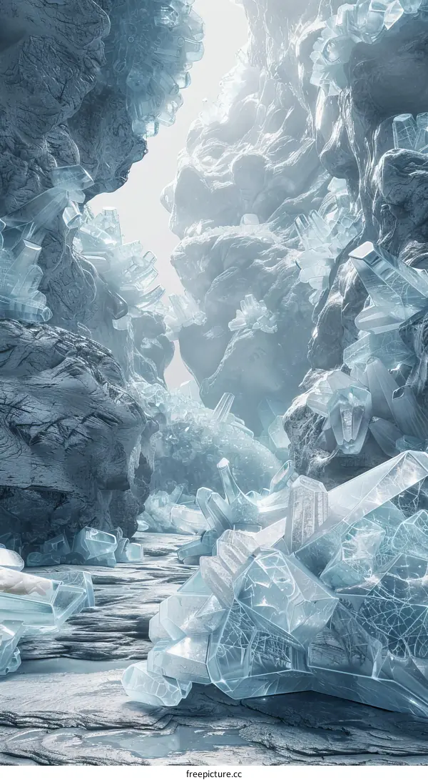Crystalline Cave Interior Fantasy Landscape