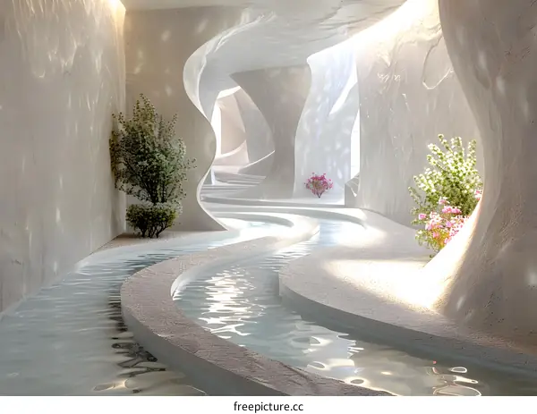 Futuristic Corridor: Light & Shadow