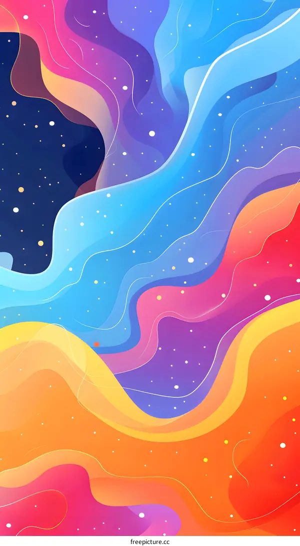Abstract Colorful Background with Wavy Lines