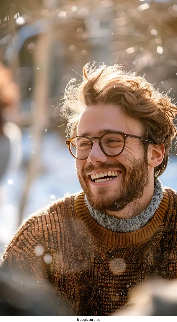Portrait of a smiling man with glasses and a beard