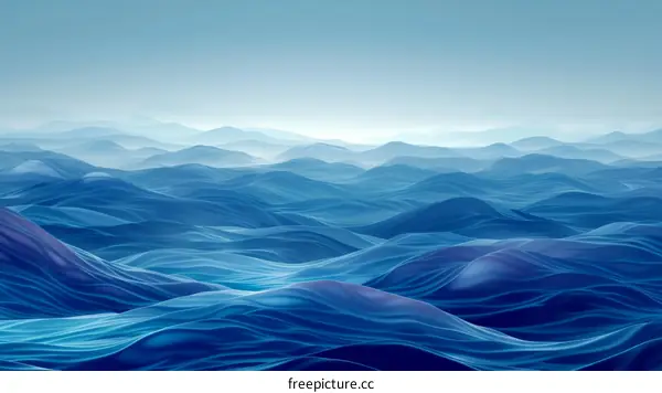 Deep Blue Ocean Waves: Serenity and Tranquility