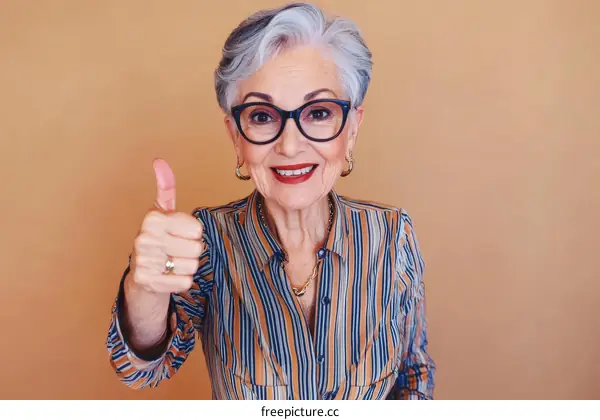 Senior Woman Giving a Thumbs Up