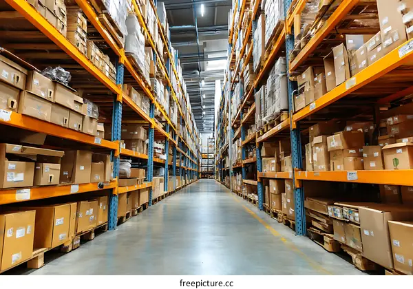 Warehouse Storage Full of Cardboard Boxes