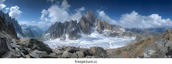 The Aiguille du Midi from the Aiguille du Plan