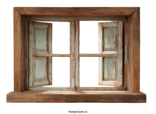 [Transparent Background PNG]Vintage Wooden Window Wall Decor