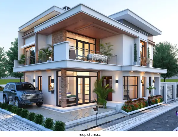Modern Two-Story House Design Exterior View