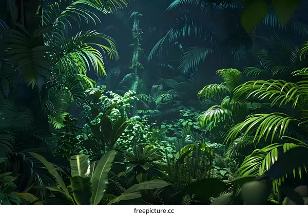 Tropical Rainforest Lush Green Foliage