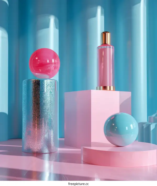 Abstract Cosmetic Product Display Design