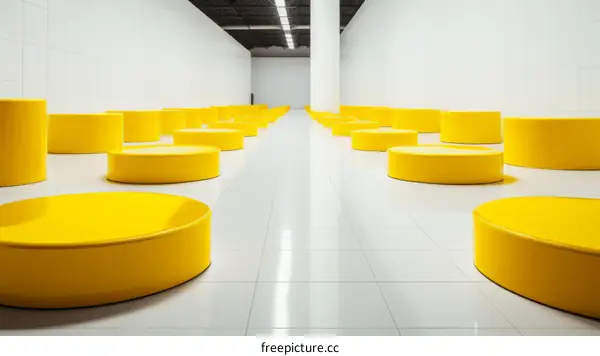Yellow Cylinders in a White Room