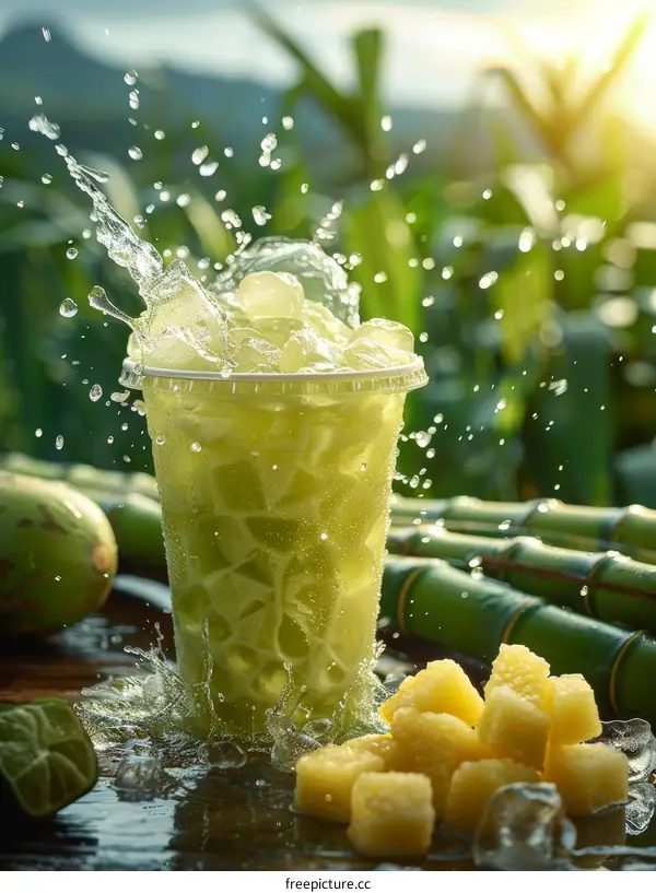Refreshing Sugarcane Juice