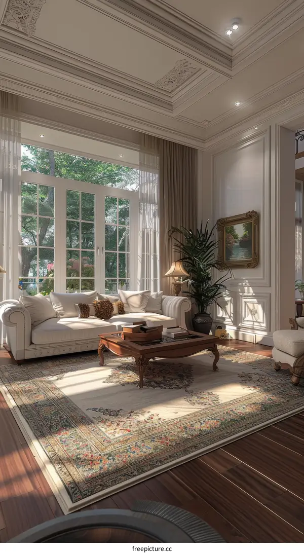 Luxurious European Style Living Room Interior
