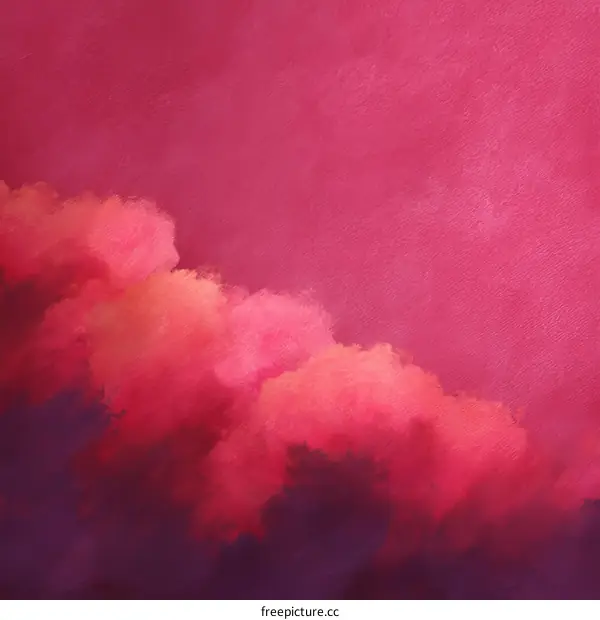 Abstract Watercolor Cloudscape in Pink and Purple
