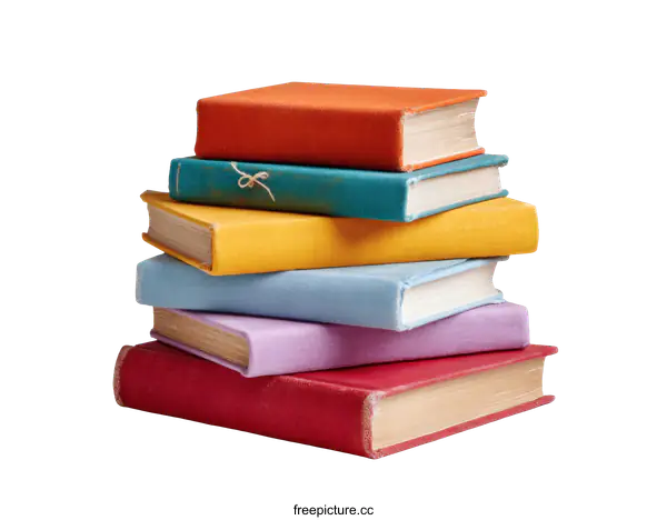 [Transparent Background PNG]Stacked Books of Various Colors