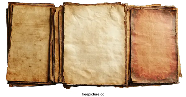 [Transparent Background PNG]Vintage Aged Papers Collection Set
