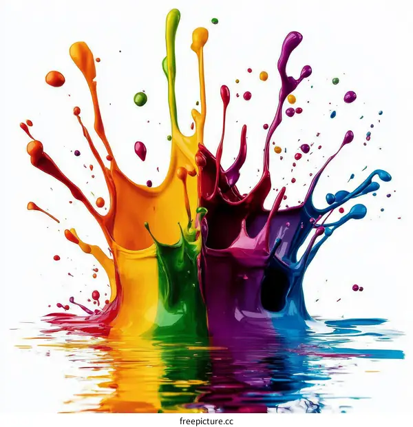 Colorful Paint Splatter Abstract Art
