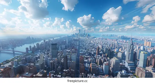 Panoramic View of New York City Skyline